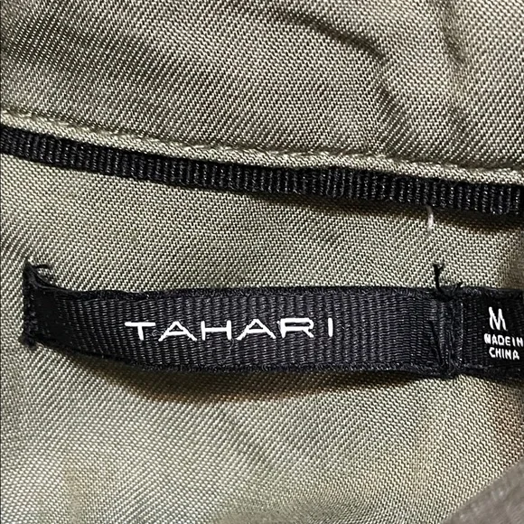 Tahari Lyocell Pintuck Jacket in Green/Black/Blue-Gray Size Medium NEW - Picture 11 of 14